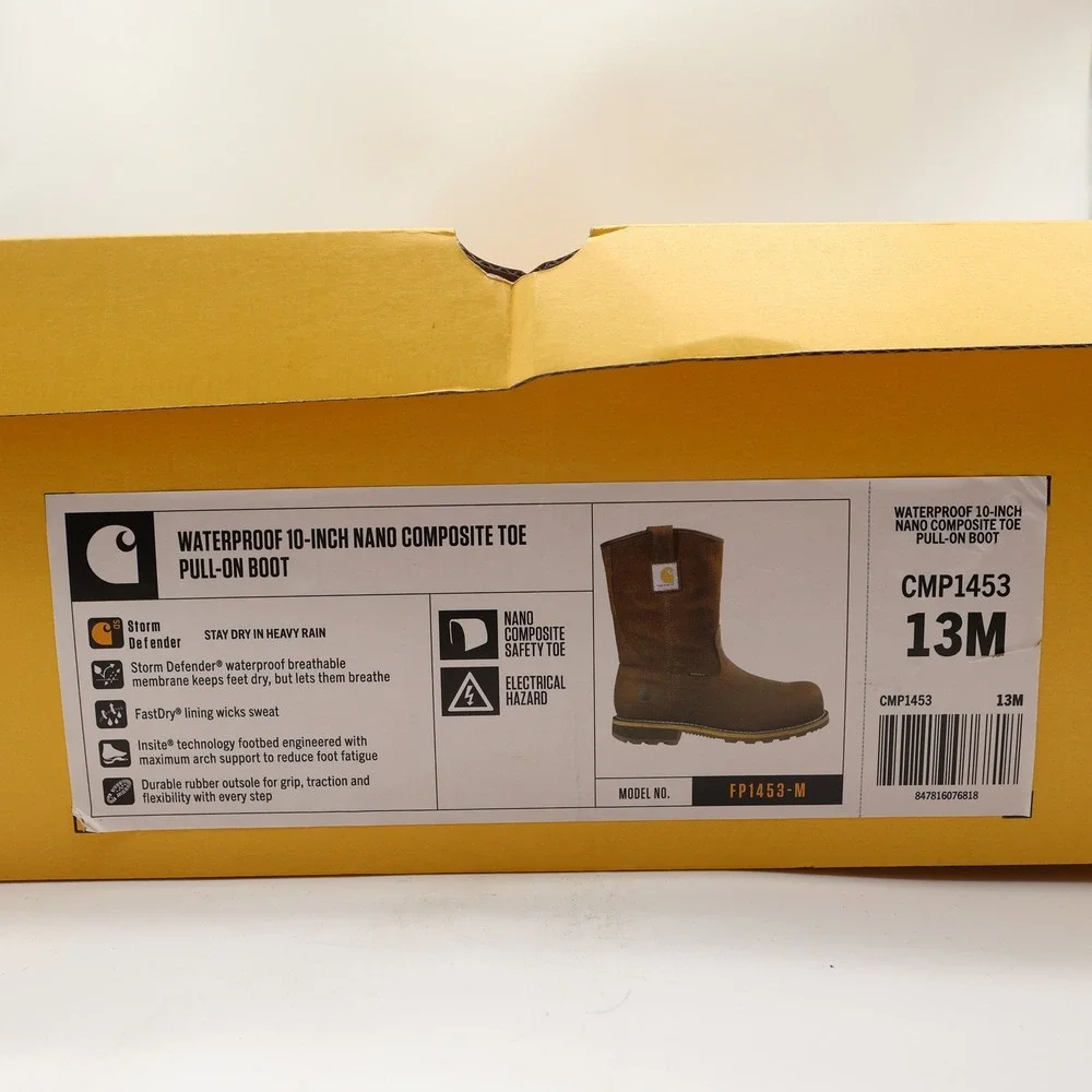 Carhartt Modern Work Boots Mens 13 M Brown Leather Safety Composite Toe NWT